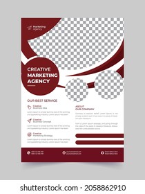 Business Corporate flyer template vector design, Geometric shape used for business poster layout, Business Company flyer, corporate banners, or leaflets. Graphic design layout with circle Red-01