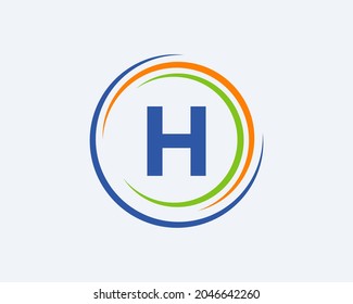 Business And Corporate H Letter Logo Design. H Logo With Creative Curved Vector Illustration