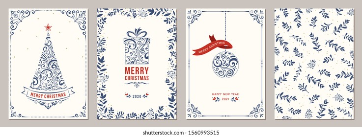 Business and Corporate Holiday Cards. Vector illustration. 