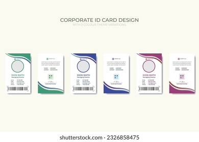 Business Corporate Id card design template with 3 color theme
