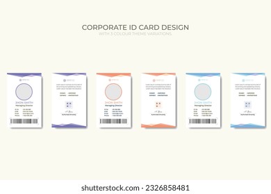 Business Corporate Id card design template with 3 color theme