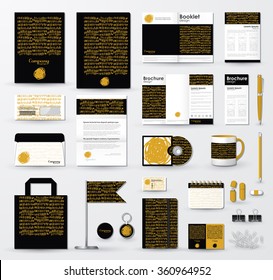Business corporate identity template with hand drawn texture.  Pen, cd disc, cup, letter, flag, business cards, flash, envelope, book, notebook 