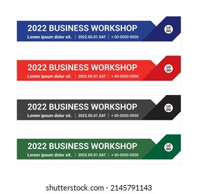 Business, corporate, lecture, event banner graphic design set.
