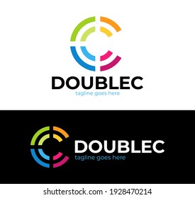 Vector de diseño del logotipo de la letra corporativa de negocios C. Letra colorida C Logotipo Monograma