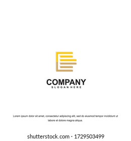 Business corporate letter E logo design template. Simple and clean flat design of letter E logo vector template. 