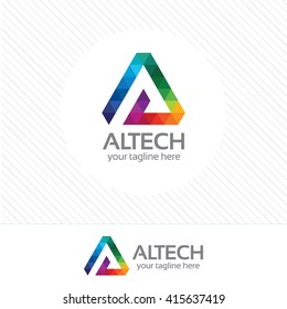 Business corporate letter A logo design vector. Colorful letter A logo vector template. Letter A logo for technology.