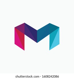 Business corporate letter M logo design vector. Colorful letter M logo vector template. Letter M logo for technology