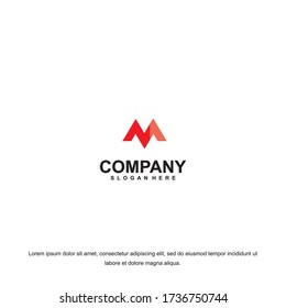 Business corporate letter M logo design template. Simple and clean flat design of letter M logo vector template. Letter M logo for business .