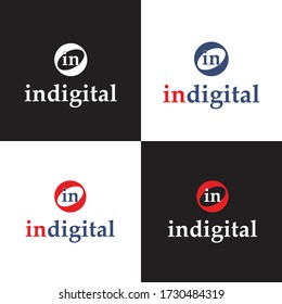 Business corporate letter I N logo design vector. Colorful digital letter icon template for technology.