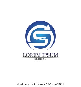 Lettre d'entreprise S logo création vectorielle