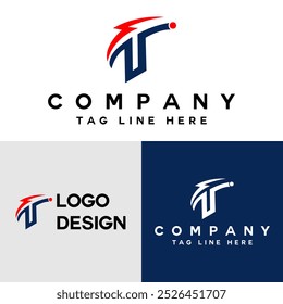 Business corporate letter T logo design template