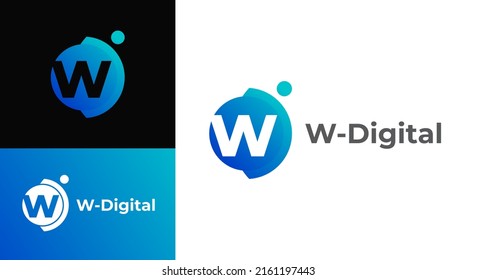Business corporate letter WD logo design vector. Colorful letter WD logo vector template. Letter W logo for technology.