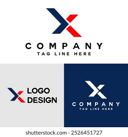 Plantilla de diseño de logotipo de letra corporativa X