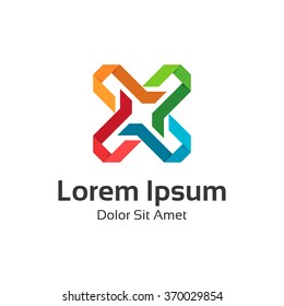 Business corporate letter X logo design vector. Flat design icon letter x . Cross symbol sign template.