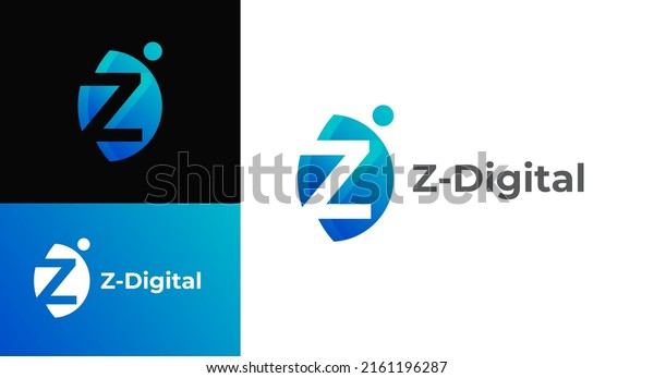 Business\
corporate letter ZD logo design vector. Colorful letter ZD logo\
vector template. Letter Z logo for\
technology.