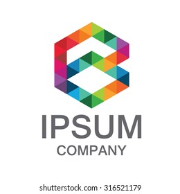 business corporate logo design vector.Colorful vector template.logo for technology.Hexagon logo.Letter B