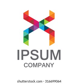 Business corporate logo design vector.Colorful vector template.logo for technology.Hexagon logo.Letter X