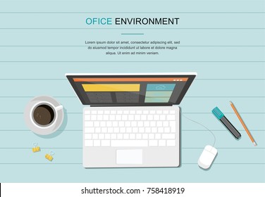 Business corporate organization. Vector computer. Responsive web design. Flat design style concept.