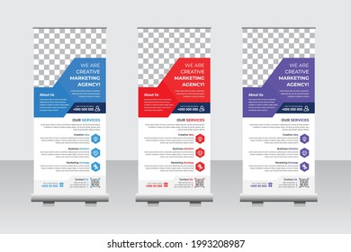 Business Corporate Rollup Banner Stander X- Banner Abstract Company Banner Editable Vector File Template