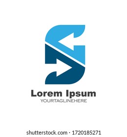 Business corporate S letter arrow  logo design vector