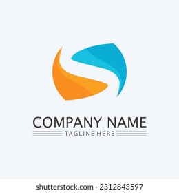 Business corporate S letter logo design vector s logo font