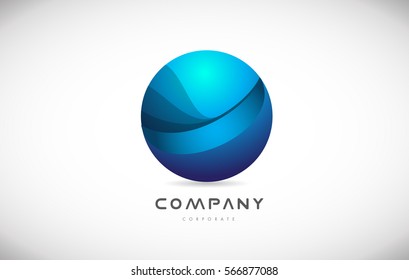 Business corporate sphere blue vector logo icon sign design template