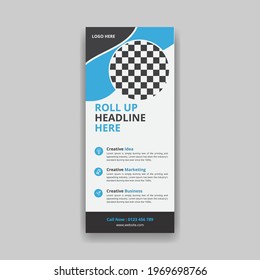Business Corporate Standee Pull Up Trade Advertisement signage Simple Creative Roll up Banner Template
