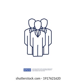 Business corporate team doodle icon. Team leadership or community concept. people working together. Social network group logo symbol vector illustration