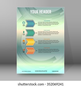 Business corporate template vector illustration EPS 10. Abstract background for chart process service your company, for stages new business: investment, implementation, manufacturing, financial risk