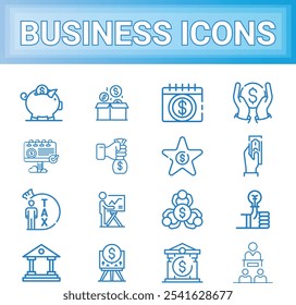 Business Corporate Transaction Tax Icons Set