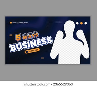 Business Corporate YouTube Video Thumbnail Template with Creative text effect for business agency