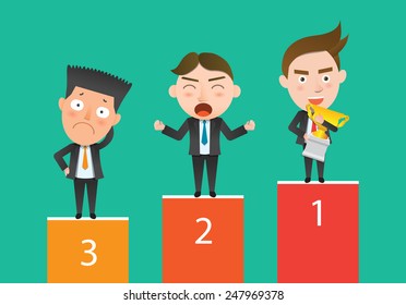 Business corporation competition concept flat character
