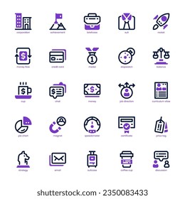 Business and Corporation icon pack for your website, mobile, presentation, and logo design. Business and Corporation icon mixed line and solid design. Vector graphics illustration and editable stroke.