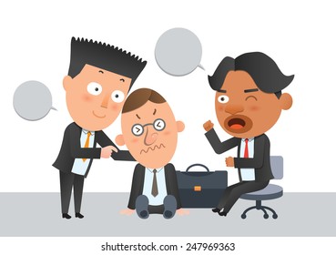 Business corporation team help concept flat character