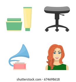 business, cosmetology, salon and other web icon in cartoon style.hairstyle, makeup, model, icons in set collection.