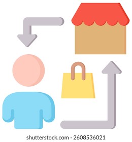 Business To Costumer Icon Element For Design