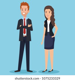 business couple avatars characters