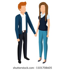 business couple avatars characters