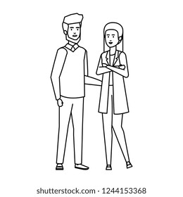 business couple avatars characters