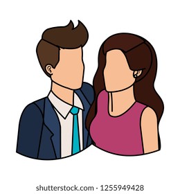 business couple avatars characters