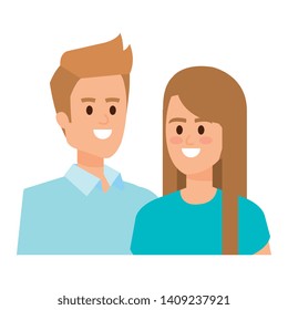 business couple avatars characters vector illustration