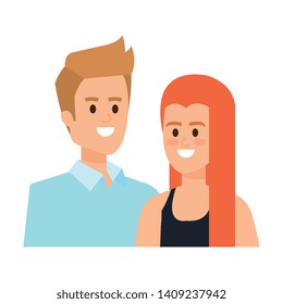 business couple avatars characters vector illustration