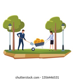business couple with cryptocurrency