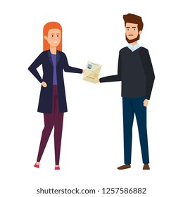 business couple with curriculum vitae