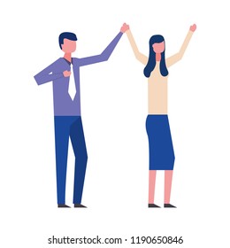 business couple dancing avatar character