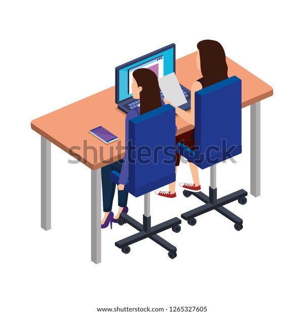 Business Couple Desk Laptop Royalty Free Stock Image