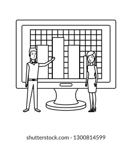 business couple with desktop computer