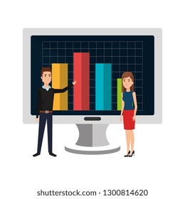 business couple with desktop computer