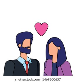 business couple with heart love