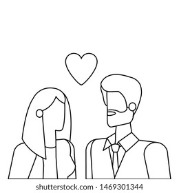 business couple with heart love